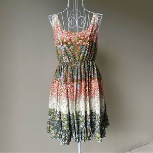 Alice + Olivia Floral Sleeveless Mini Dress – Cotton and Silk Blend, Size S